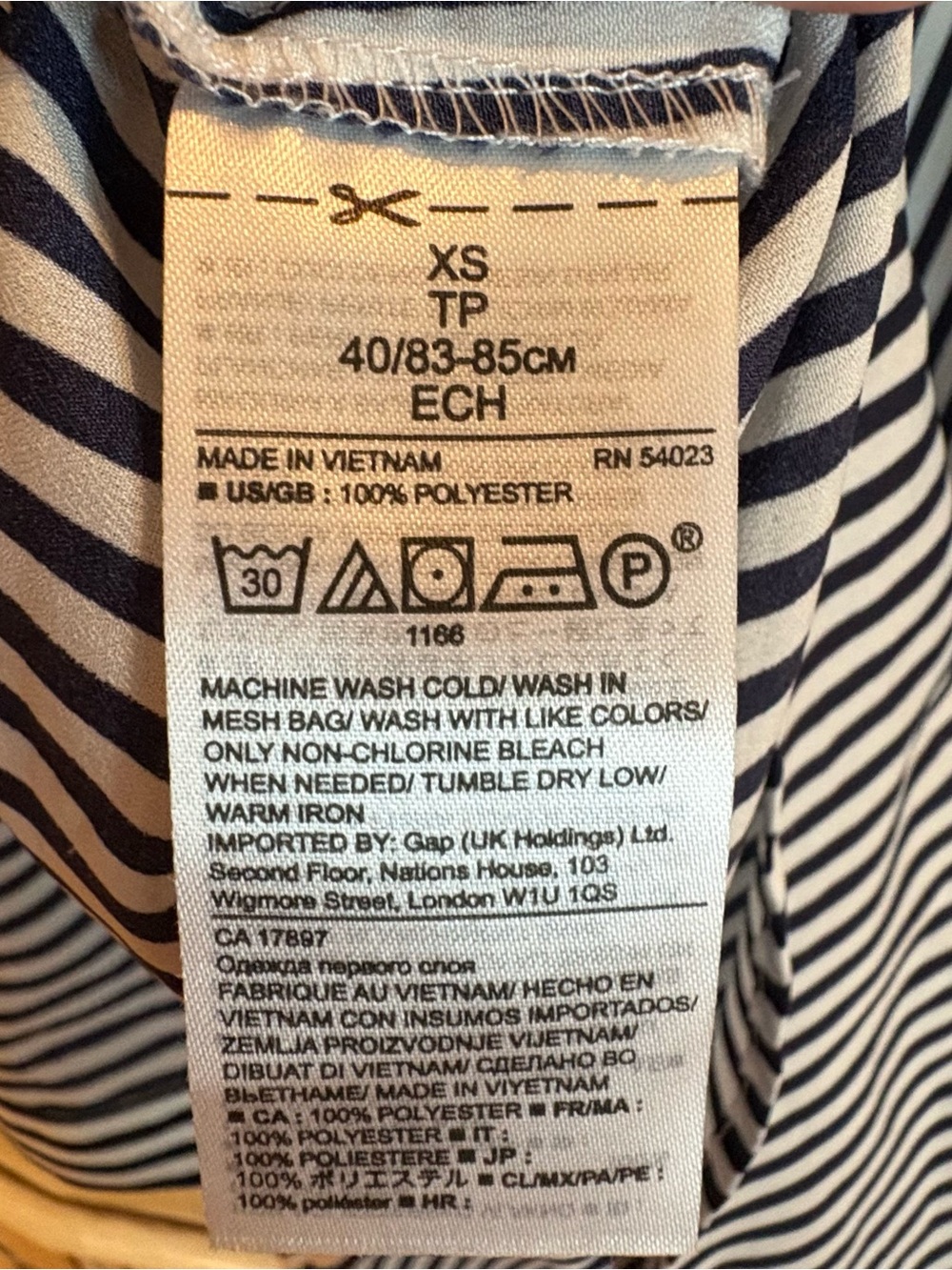 EUC Banana Republic Black & White Striped Ruffle-Sleeve Button-Down Blouse - Picture 6 of 6